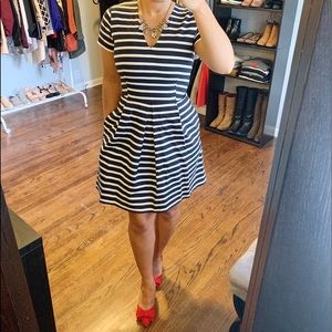 GAP Striped Dress Navy & White Pockets